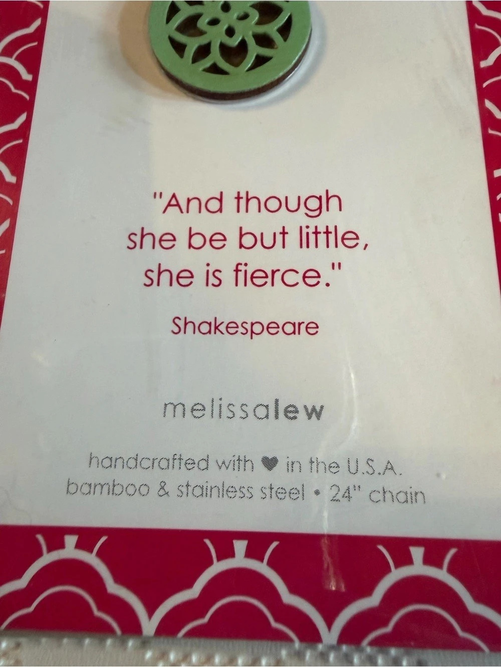 melissalew Green Pendant Necklace NWT - Picture 3 of 4